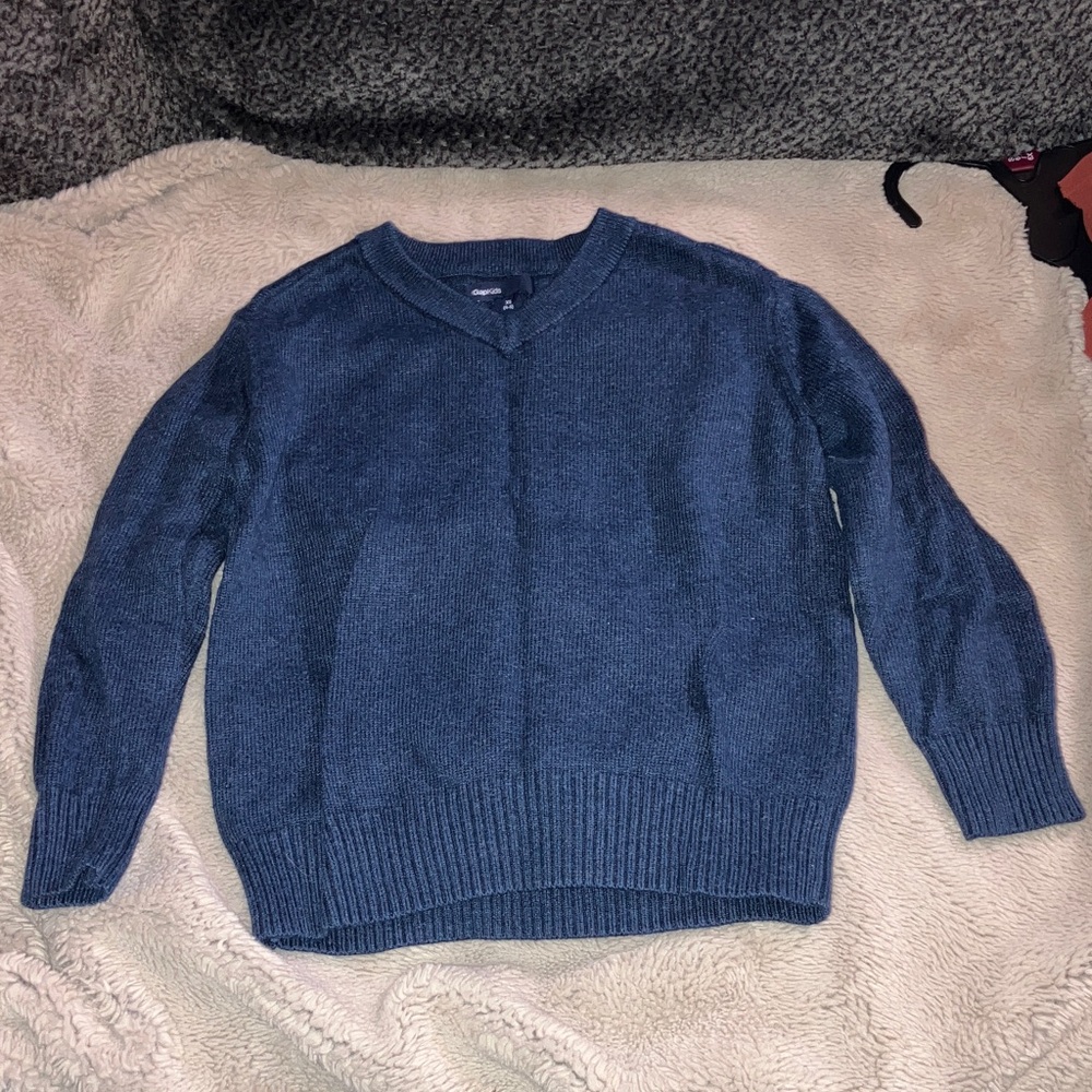 🎉4 for $20 GAP Kids V-neck Navy Knit Sweater, XS (4-5)